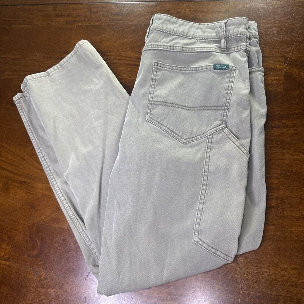 Woolrich Mens 34x30 Khaki Green Fine Corduroy Cotton Utility Chino Pants Outdoor
